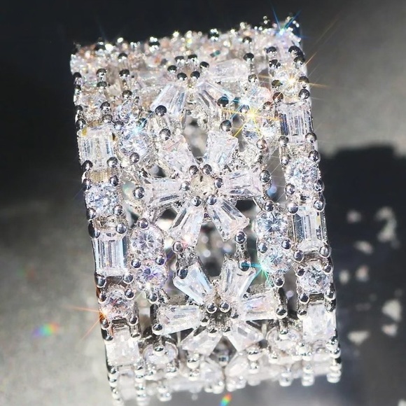 💍NEW 925 STERLING SILVER 18 CT DIAMOND RING - Picture 4 of 6